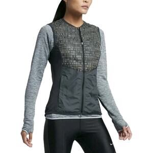 Nike Aeroloft Flash Running Vest Size Small Reflective Green Goose Down